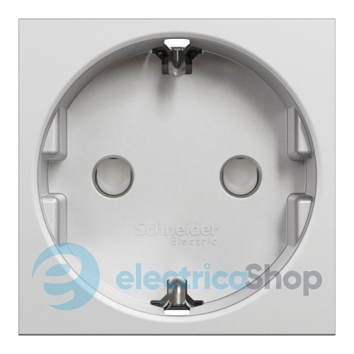 Розетка с заземлением, со шторками, с винтовыми клеммами, 16 А, 250 В, Unica New NU303730 алюминий