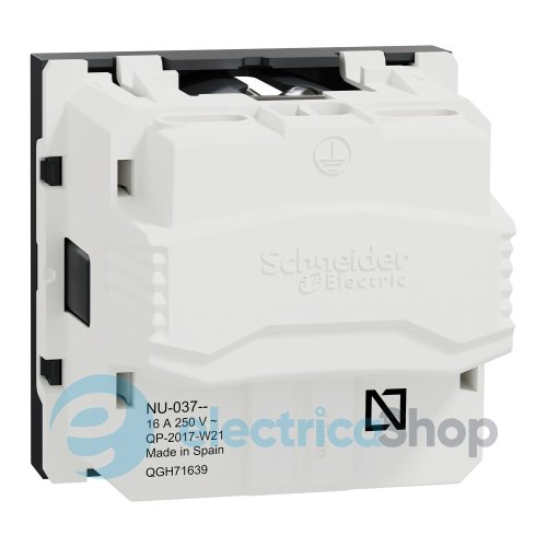 Розетка с заземлением, со шторками, с винтовыми клеммами, 16 А, 250 В, Unica New NU303754 антрацит