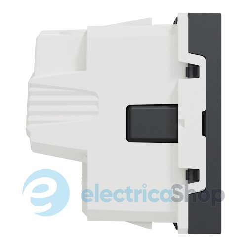 Розетка с заземлением, со шторками, с винтовыми клеммами, 16 А, 250 В, Unica New NU303754 антрацит