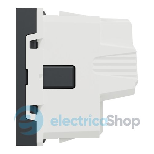 Розетка с заземлением, со шторками, с винтовыми клеммами, 16 А, 250 В, Unica New NU303754 антрацит