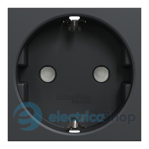 Розетка с заземлением, со шторками, с винтовыми клеммами, 16 А, 250 В, Unica New NU303754 антрацит