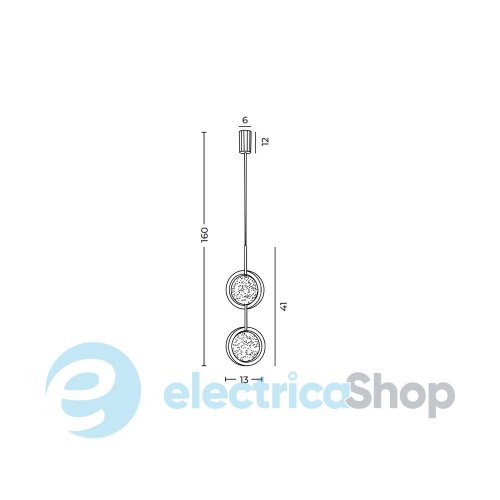 Підвісний світильник AZzardo EUFORIA PENDANT 2 GOLD AZ6736