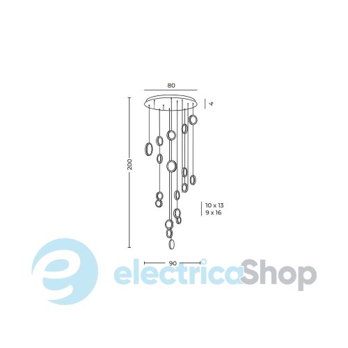 Підвісний світильник AZzardo EUFORIA PENDANT ROUND 19 3-STEP DIMM GOLD AZ6740