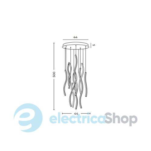 Підвісний світильник AZzardo FLOW 13 PENDANT 3-STEP DIMM GOLD AZ6816