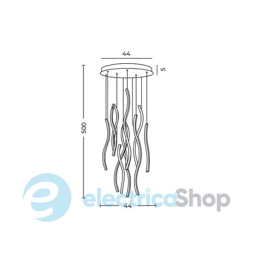 Підвісний світильник AZzardo FLOW 13 PENDANT 3-STEP DIMM BLACK AZ6817