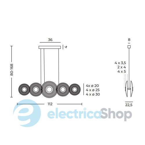Подвесной светильник AZzardo NAZAR PENDANT 5 AZ6531