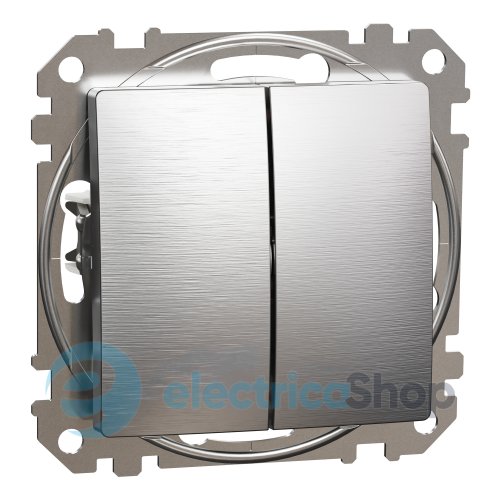 Переключатель 2-кл. Sedna Elements SDD170108U матовый алюминий