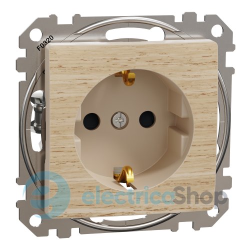 Розетка с з/к и шторками 250V/16А Sedna Elements SDD180022U береза
