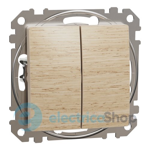 Переключатель 2-кл. Sedna Elements SDD180108U береза