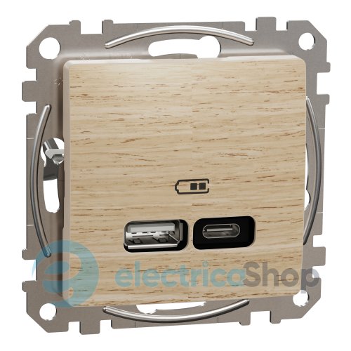 USB розетка А+С Sedna Elements SDD180405U береза