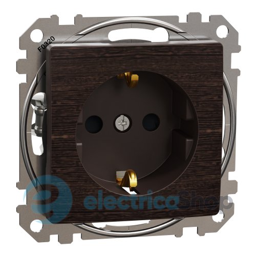 Розетка с з/к и шторками 250V/16А Sedna Elements SDD181022U венге
