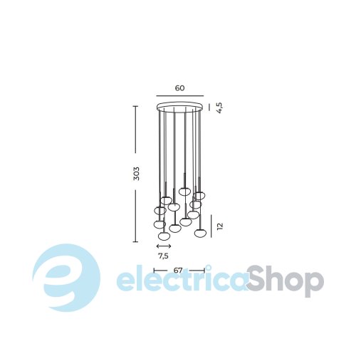 Подвесной светильник AZzardo SERENITY 12 BK AZ6534