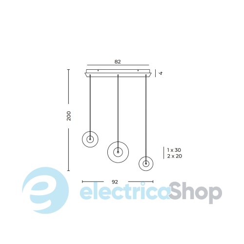 Підвісний світильник AZzardo ANDORA PENDANT 3 3-STEP DIMM SMOKY AZ6885