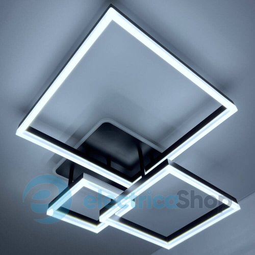 Світильник стельовий Luminaria GENNY SQUARE RGB 105W 4S BLACK з пультом ДК
