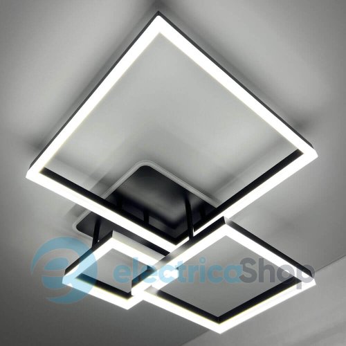 Світильник стельовий Luminaria GENNY SQUARE RGB 105W 4S BLACK з пультом ДК