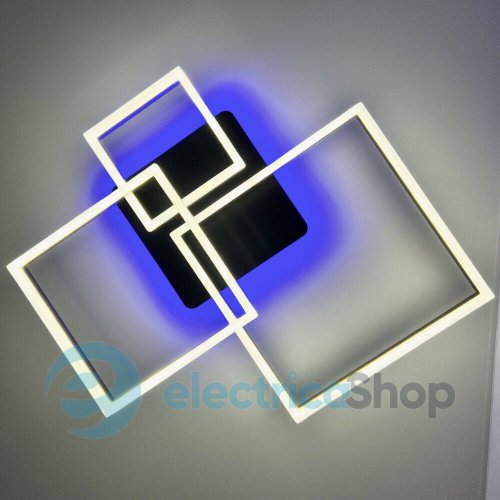 Світильник стельовий Luminaria GENNY SQUARE RGB 105W 4S BLACK з пультом ДК