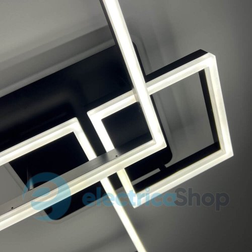 Світильник стельовий Luminaria GENNY SQUARE RGB 105W 4S BLACK з пультом ДК