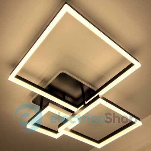 Світильник стельовий Luminaria GENNY SQUARE RGB 105W 4S BLACK з пультом ДК