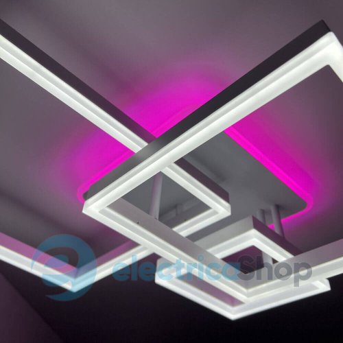 Світильник стельовий Luminaria GENNY SQUARE RGB 105W 4S WHITE з пультом ДК