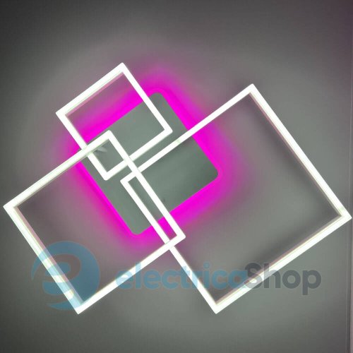 Світильник стельовий Luminaria GENNY SQUARE RGB 105W 4S WHITE з пультом ДК