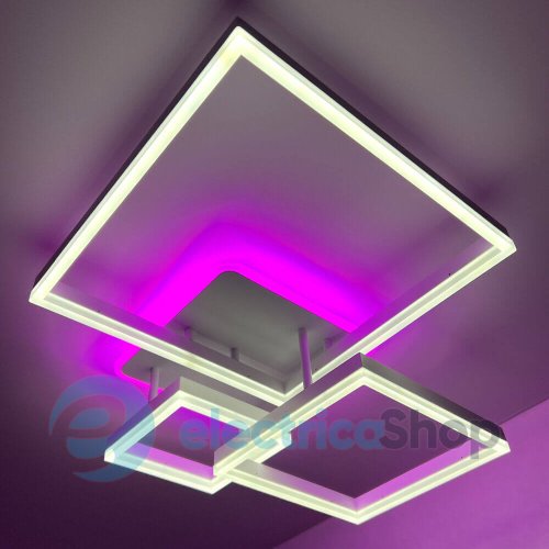 Світильник стельовий Luminaria GENNY SQUARE RGB 105W 4S WHITE з пультом ДК
