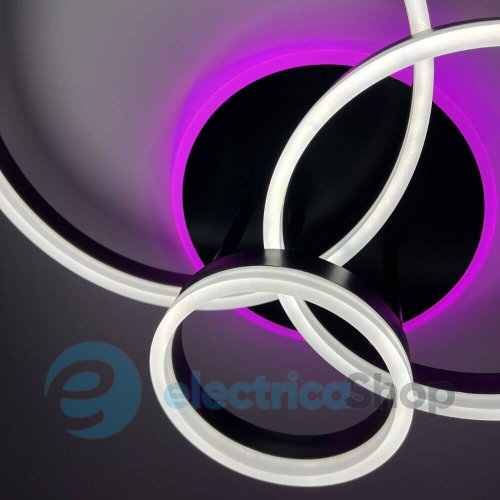 Світильник стельовий Luminaria GENNY ROUND RGB 80W 4R BLACK з пультом ДК