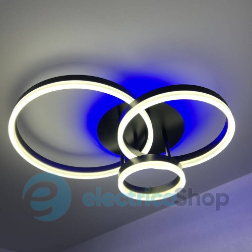 Світильник стельовий Luminaria GENNY ROUND RGB 80W 4R BLACK з пультом ДК