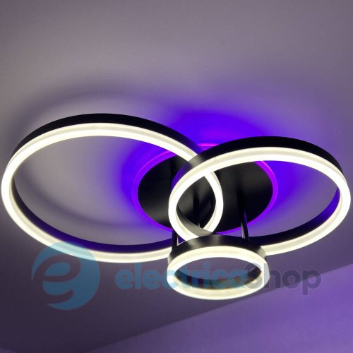 Світильник стельовий Luminaria GENNY ROUND RGB 80W 4R BLACK з пультом ДК