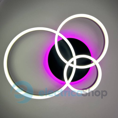 Світильник стельовий Luminaria GENNY ROUND RGB 80W 4R BLACK з пультом ДК