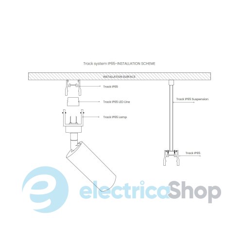 Шинопровод AZzardo TRACK IP65 2m BLACK AZ6921