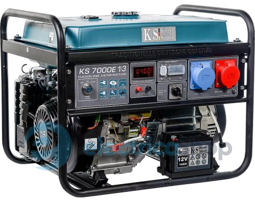 Бензиновый генератор 5,5кВт/230V/400V Könner&Söhnen KS 7000E 1/3, электрический.старт