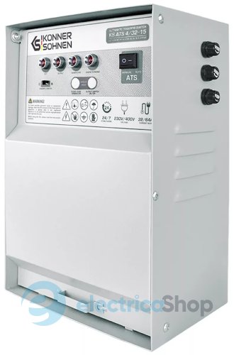 Бензиновый генератор двоциліндровый 12,5кВт/230V Könner&Söhnen KS 15-1E ATSR, ручной/електро/авто запуск