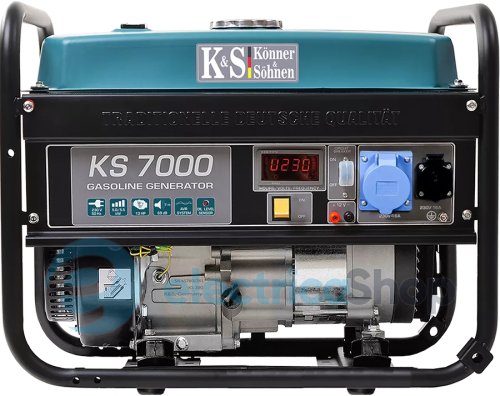 Бензиновый генератор 5,5кВт/230V Könner&Söhnen KS 7000, ручной старт