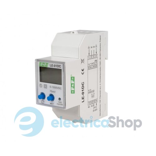 Счетчик электроэнергии постоянного тока (5-1000V DC) F&F LE-01 DC, DIN, RS485, импульсный выход