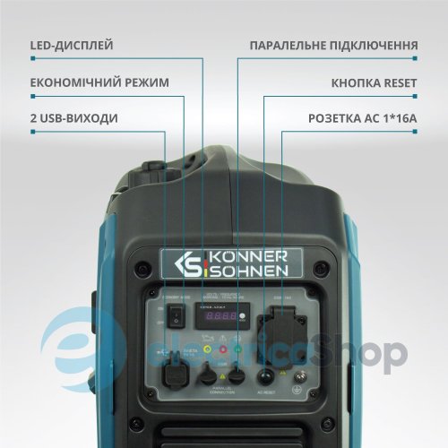 Інверторний генератор 2кВт/230V Könner&Söhnen KS 2000i S