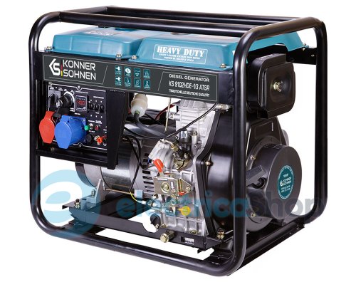 Дизельный генератор 6,5кВт/230V (7,5кВт/400V) Könner&Söhnen KS 9102HDE-1/3 ATSR (EURO II), ручной/електро/авто запуск