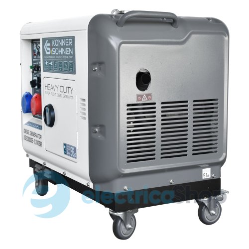 Дизельный генератор 6,5кВт/230V (7,5кВт/400V) Könner&Söhnen KS 9300DE-1/3 ATSR (EURO V), ручной/електро/авто запуск