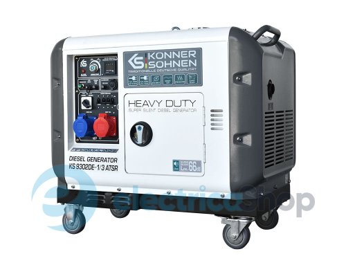 Дизельный генератор 6,5кВт/230V (7,5кВт/400V) Könner&Söhnen KS 9302DE-1/3 ATSR, ручной/електро/авто запуск