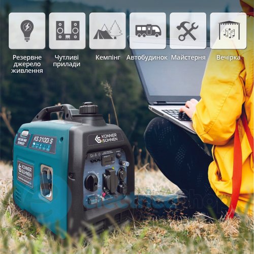 Інверторний генератор 3,1кВт/230V Könner&Söhnen KS 3100i S