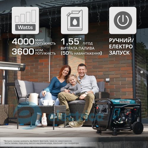 Інверторний генератор 4кВт/230V Könner&Söhnen KS 4100iE