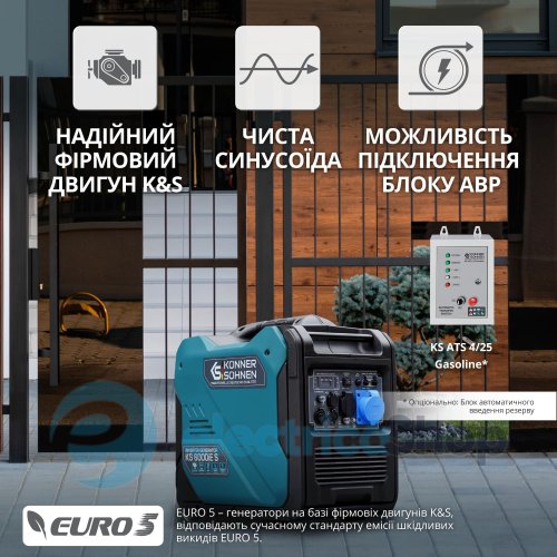 Інверторний генератор 5,5кВт/230V Könner&Söhnen KS 6000iE S