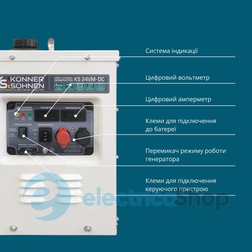 Генератор постоянного напряжения 1,6кВт/24-27V Könner&Söhnen KS 24VM-DC