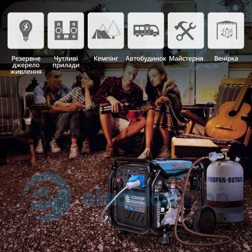 Інверторний газобензиновий генератор 8,5кВт/230V Könner&Söhnen KS 8100iEG