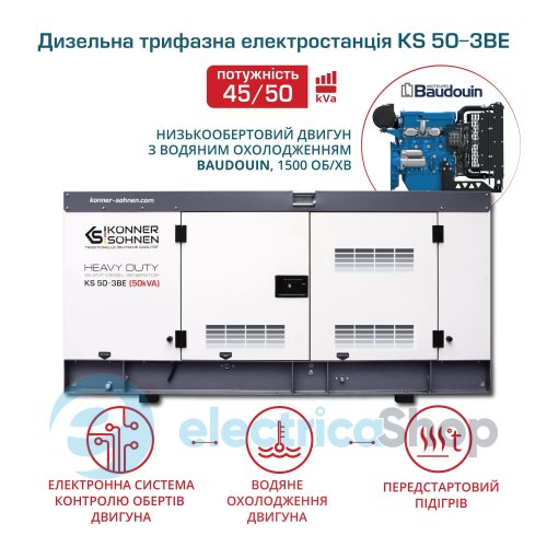 Дизельная трехфазная электростанция 45кВт./400V Könner & Söhnen KS 50-3BE