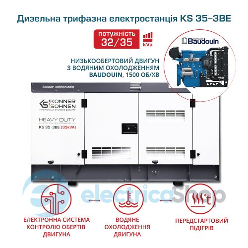 Дизельная трехфазная электростанция 32кВт./400V Könner & Söhnen KS 35-3BE