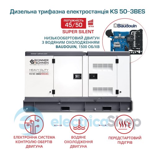 Дизельная трехфазная электростанция 45кВт./400V Könner & Söhnen KS 50-3BES