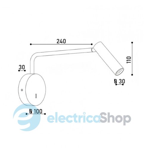 Бра-светильник Kloodi DECO WA-RIDIK 250 3K BK LED 1x3W 130Lm