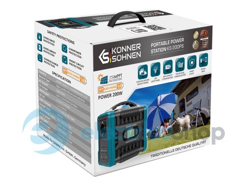 Портативная электростанция 200Вт, литий-ионная, Könner&Söhnen KS 200PS