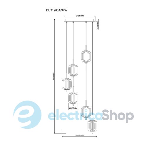 Люстра Zuma Line AKARI DU31288A/34W