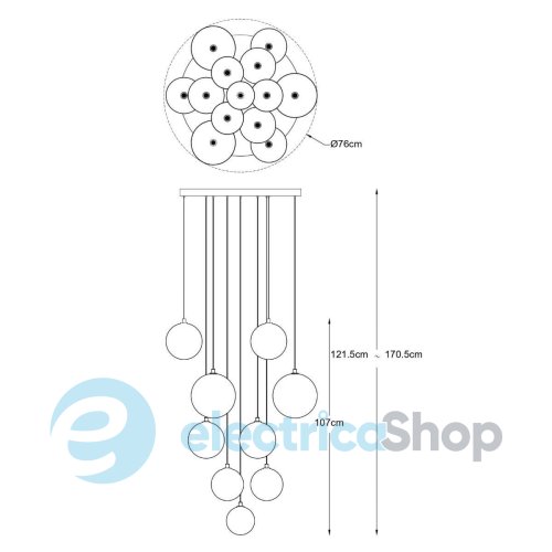 Люстра Zuma Line MILAN P0606-13B-2GAC
